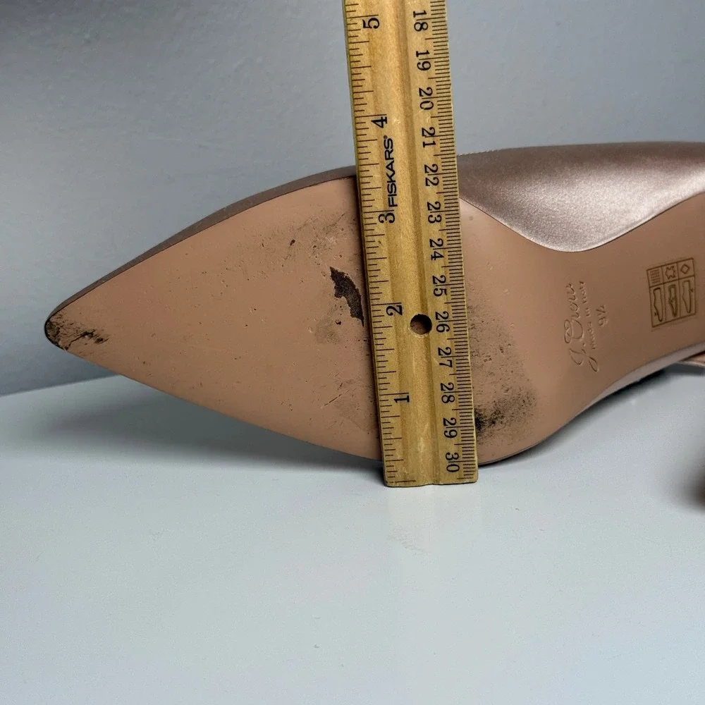 J.Crew Womens Elsie Marie‎ Jane Satin Mules 9.5 Pink Jewel Brooch Heels Event